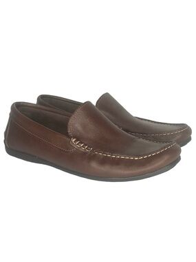 FLORSHEIM Jasper Venetian Slip On Brown Leather Loafers US 9